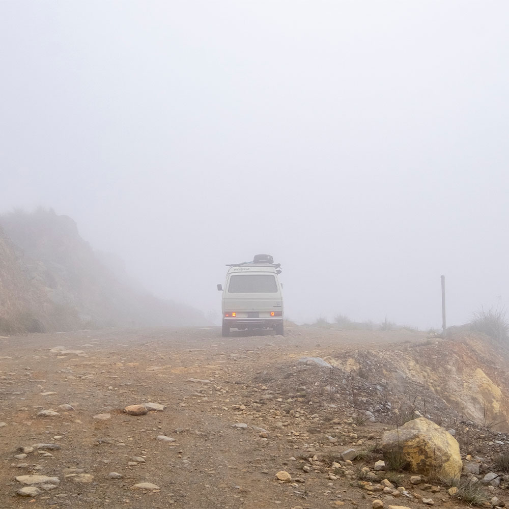 Van Driving on Wet Gravel 2