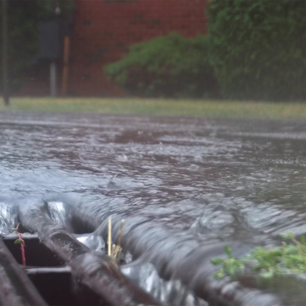 Inside Storm Drain Water Rushing