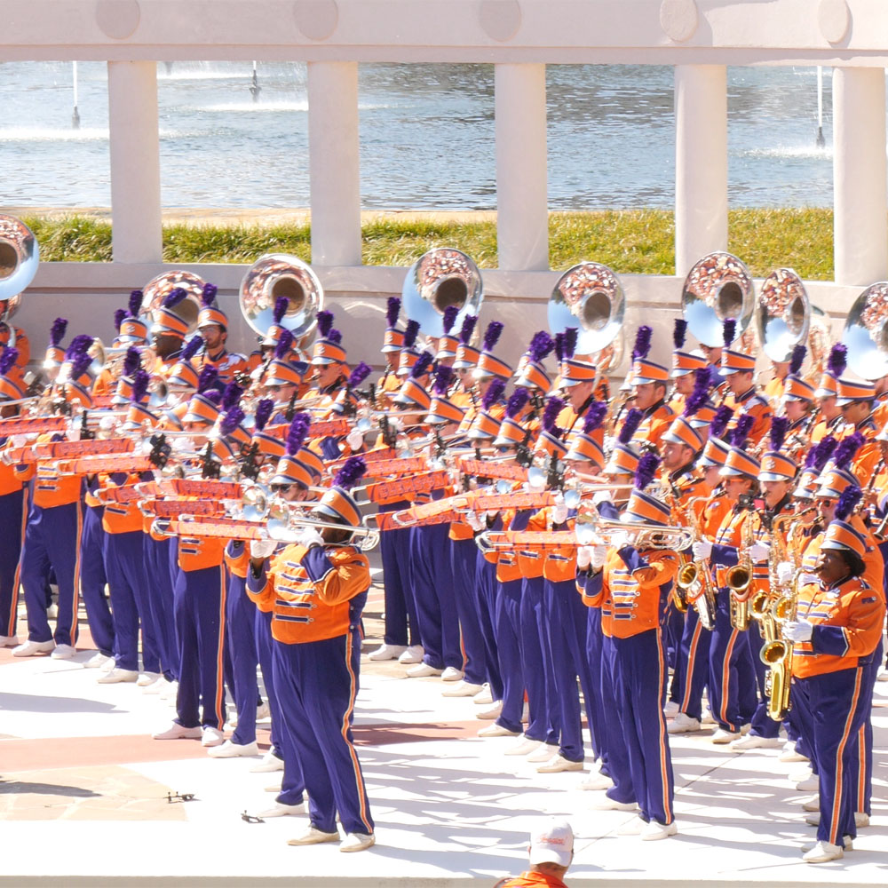 Loud Cheers with Marching Band at Football Game