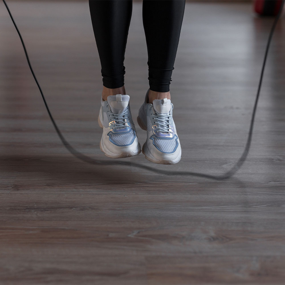 Jumping Rope in Yoga Studio